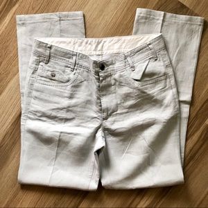 CORTIGIANI LINEN PANTS / Light Grey Preowned